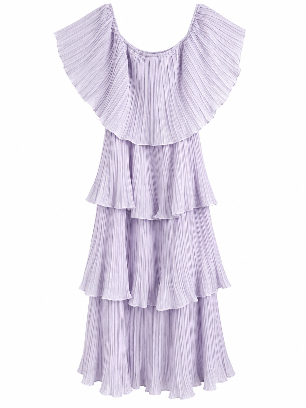 Lulu's Lilac Tiered Ruffle Midi Dress